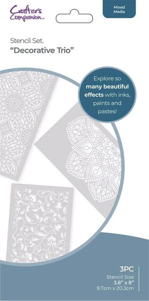 Crafters Companion - Schablone "Decorative Trio" Stencil