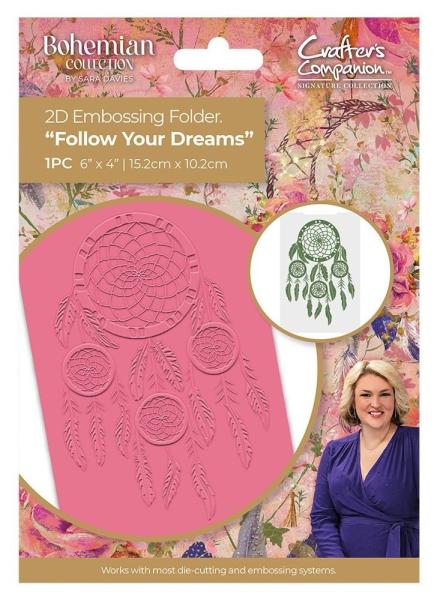 Crafters Companion - Prägefolder "Follow Your Dreams" 2D Embossingfolder