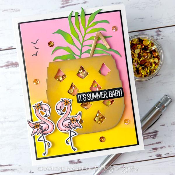 Picket Fence Studios - Stanzschablone "Tropical Pineapple" Shaker Dies 5x7 Inch