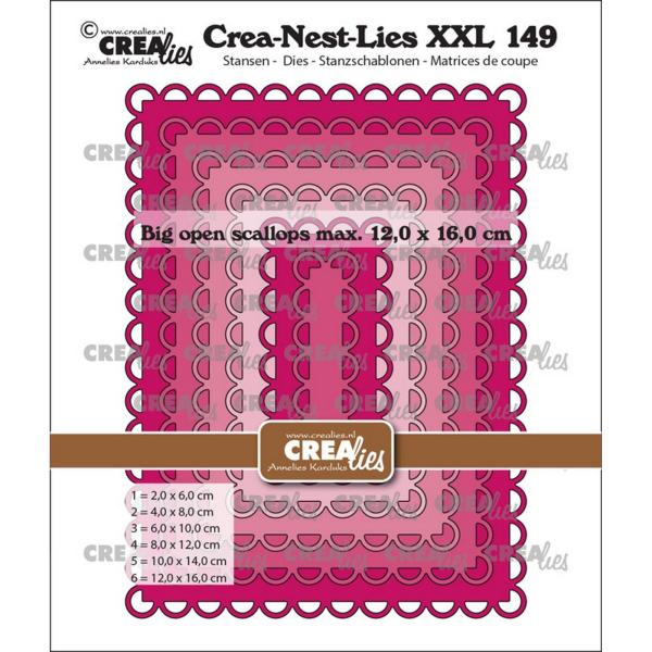 Crealies - Stanzschablone "Big Open Scalloped Rectangles" Crea-Nest-Lies XXL Dies