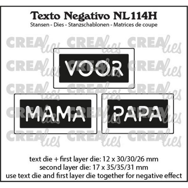 Crealies - Stanzschablone "Voor Mama Papa" Texto Negativo Dies