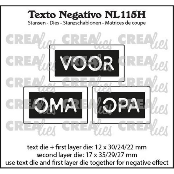 Crealies - Stanzschablone "Voor Oma Opa" Texto Negativo Dies