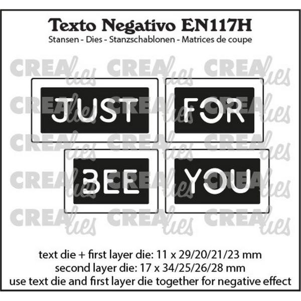 Crealies - Stanzschablone "Just Bee/For You" Texto Negativo Dies