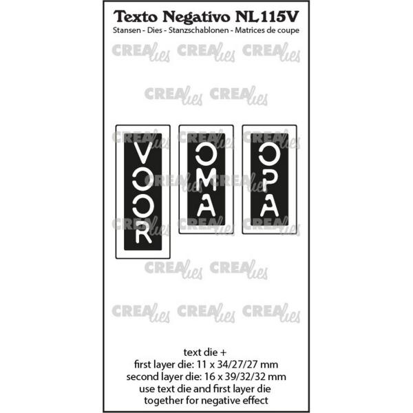 Crealies - Stanzschablone "Voor Oma Opa" Texto Negativo Dies