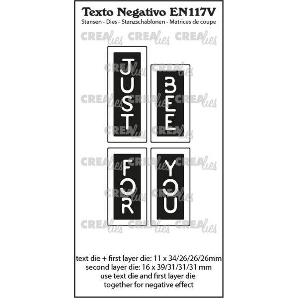 Crealies - Stanzschablone "Just Bee/For You" Texto Negativo Dies