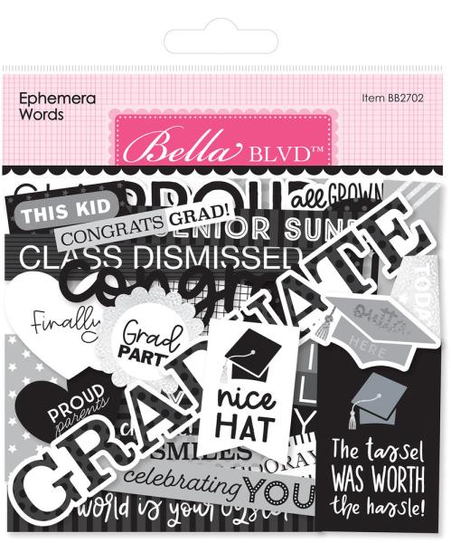 Bella BLVD - Stanzteile "Cap & Gown Words" Die Cuts