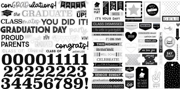 Bella BLVD - Stanzteile "Cap & Gown Words" Die Cuts