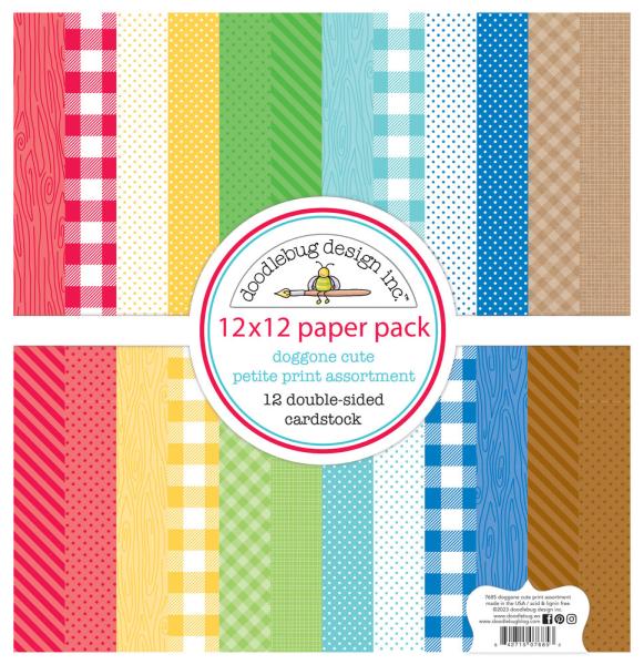 Doodlebug Design - Designpapier  "Doggone Cute " Paper Pack 12x12 Inch - 12 Bogen