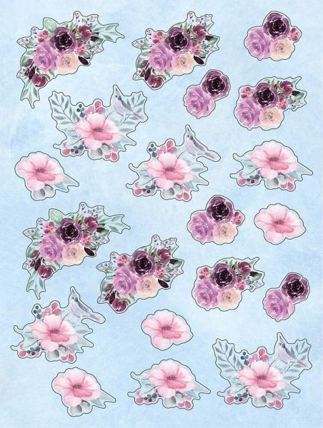 Crafters Companion - Stanzteile "Fancy Florals" 3D Cut Topper Pad 9x12 Inch - 15 Bogen