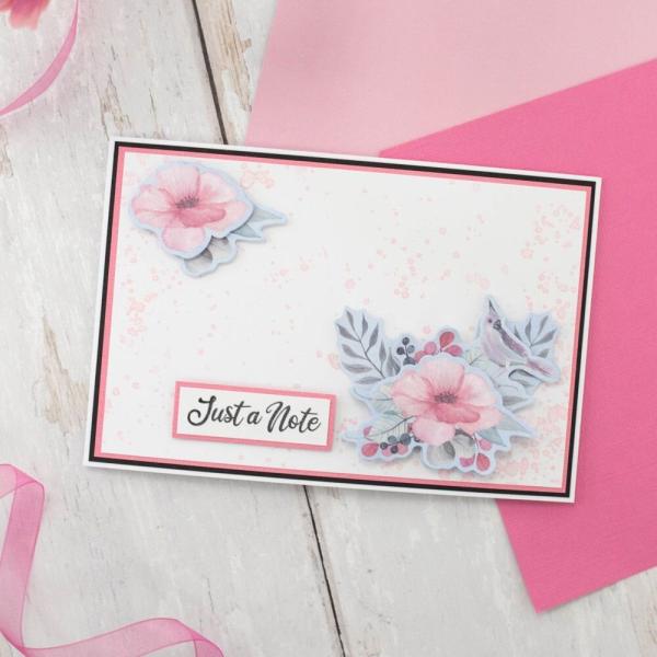 Crafters Companion - Stanzteile "Fancy Florals" 3D Cut Topper Pad 9x12 Inch - 15 Bogen