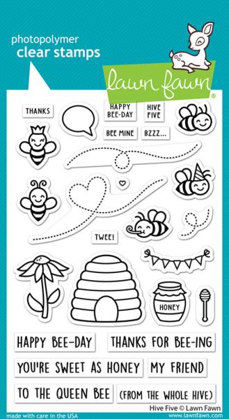 Lawn Fawn - Stempelset "Hive Five" Clear Stamps