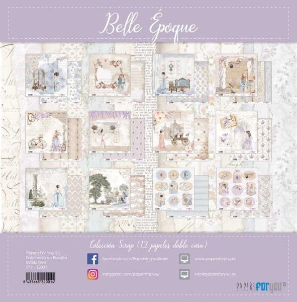 Papers For You - Designpapier "Belle Époque" Scrap Paper Pack 30,5 x 32 cm - 12 Bogen