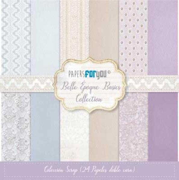 Papers For You - Designpapier "Belle Époque Basics" Scrap Paper Pack 8x8 Inch - 24 Bogen