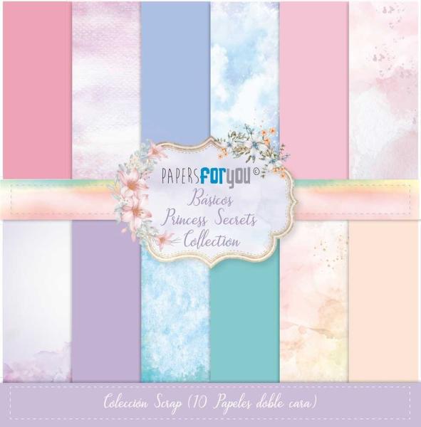 Papers For You - Designpapier "Princess Secrets Basics" Scrap Paper Pack 30,5 x 32 cm - 10 Bogen