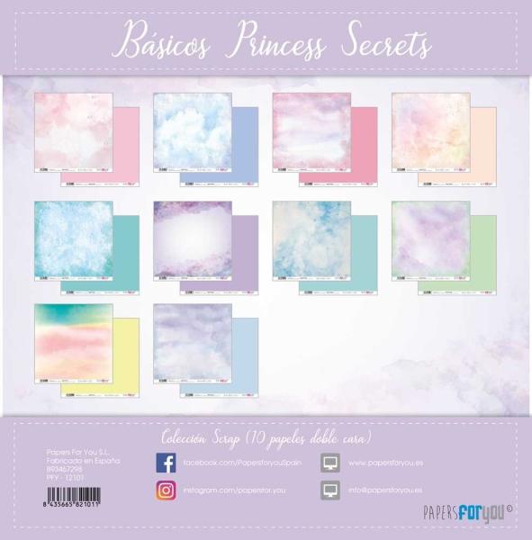 Papers For You - Designpapier "Princess Secrets Basics" Scrap Paper Pack 30,5 x 32 cm - 10 Bogen