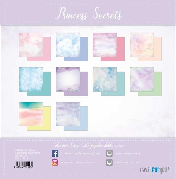 Papers For You - Designpapier "Princess Secrets Basics" Scrap Paper Pack 8x8 Inch - 20 Bogen