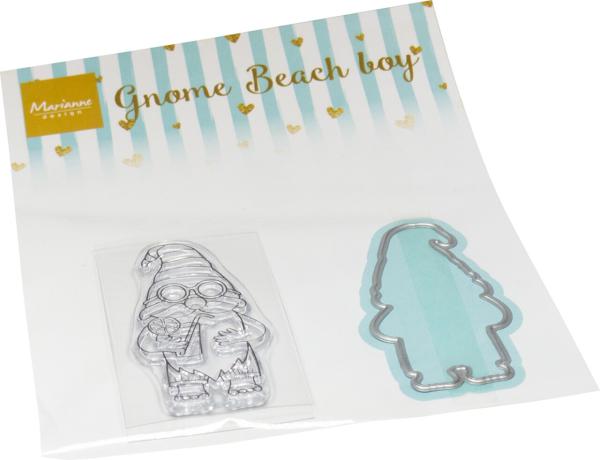 Marianne Design - Stempel & Stanzschbalone "Gnomes Beach Boy" Clear Stamps & Dies