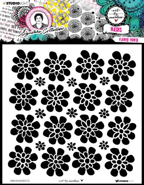 Art By Marlene - Schablone "Flower Power" Stencil - Mask Signature Collection