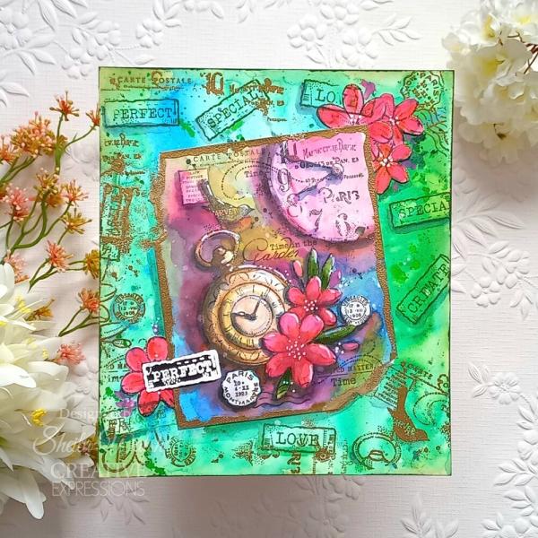 Woodware - Stempel "Pocket Watch Garden " Clear Stamps