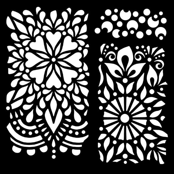 Woodware - Schablone "Floral Panels" Stencil