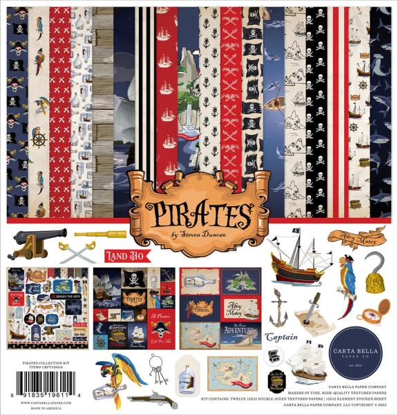 Carta Bella - Designpapier "Pirates" Collection Kit 12x12 Inch - 12 Bogen  