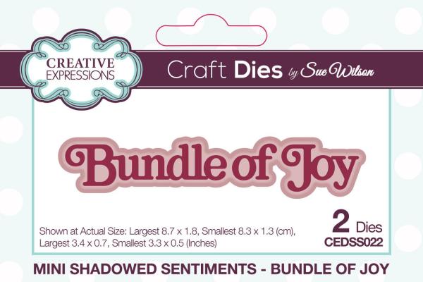 Creative Expressions - Stanzschablone "Mini Shadowed Sentiments Bundle Of Joy" Craft Dies Mini Design by Sue Wilson