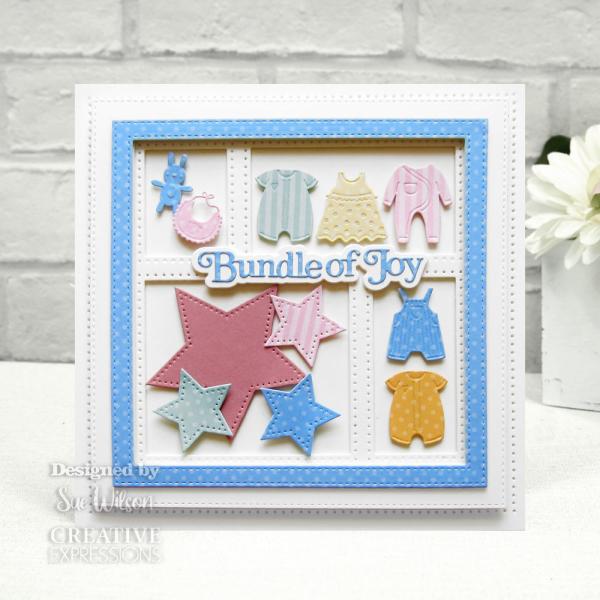 Creative Expressions - Stanzschablone "Mini Shadowed Sentiments Bundle Of Joy" Craft Dies Mini Design by Sue Wilson