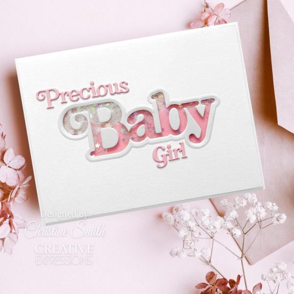 Creative Expressions - Stanzschablone "Mini Shadowed Sentiments Sweet Baby Boy & Girl" Craft Dies