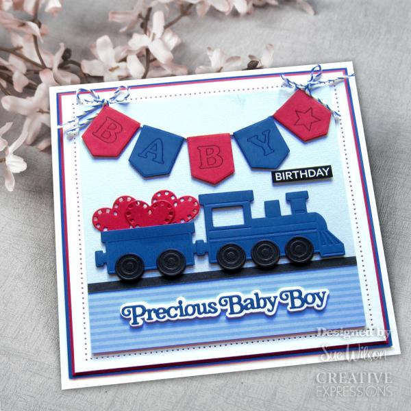 Creative Expressions - Stanzschablone "Mini Shadowed Sentiments Sweet Baby Boy & Girl" Craft Dies