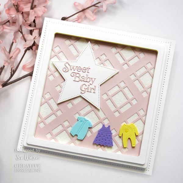 Creative Expressions - Stanzschablone "Mini Shadowed Sentiments Sweet Baby Boy & Girl" Craft Dies