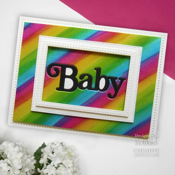 Creative Expressions - Stanzschablone "Noble Shadowed Sentiments Baby" Craft Dies Design by Sue Wilson