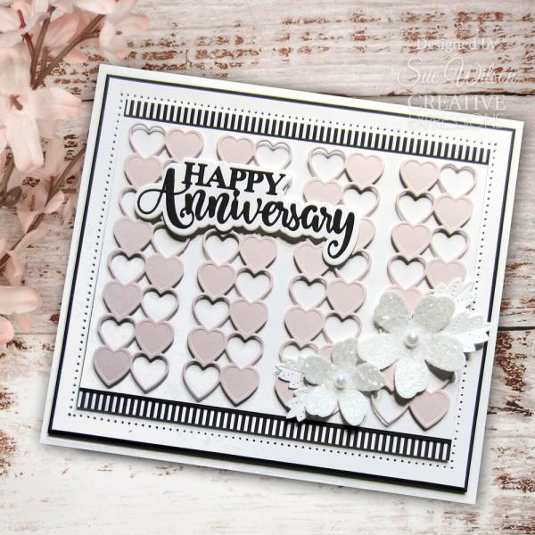 Creative Expressions - Stanzschablone "Background Collection Checkered Heart" Craft Dies Design by Sue Wilson