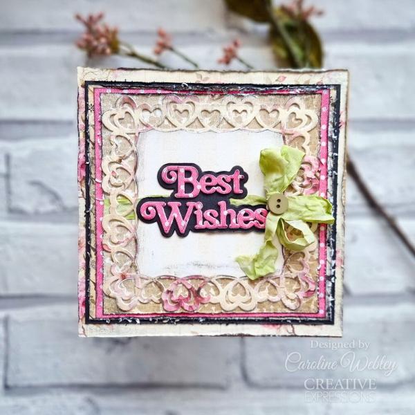 Creative Expressions - Stanzschablone "Shadowed Sentiments Best Wishes" Craft Dies Design by Sue Wilson