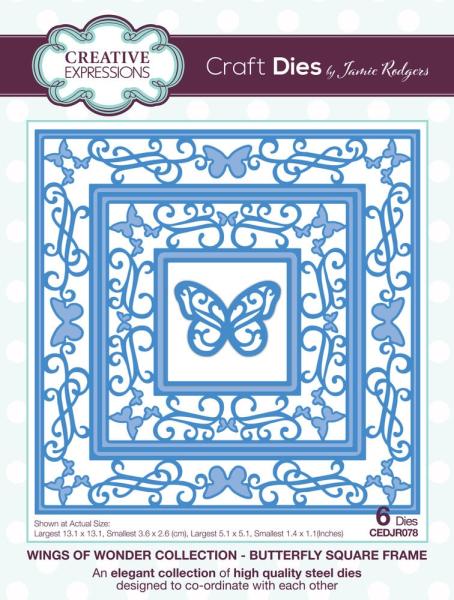 Creative Expressions - Stanzschablone "Wings of Wonder Butterfly Square Frame" Craft Dies Design by Jamie Rodgers