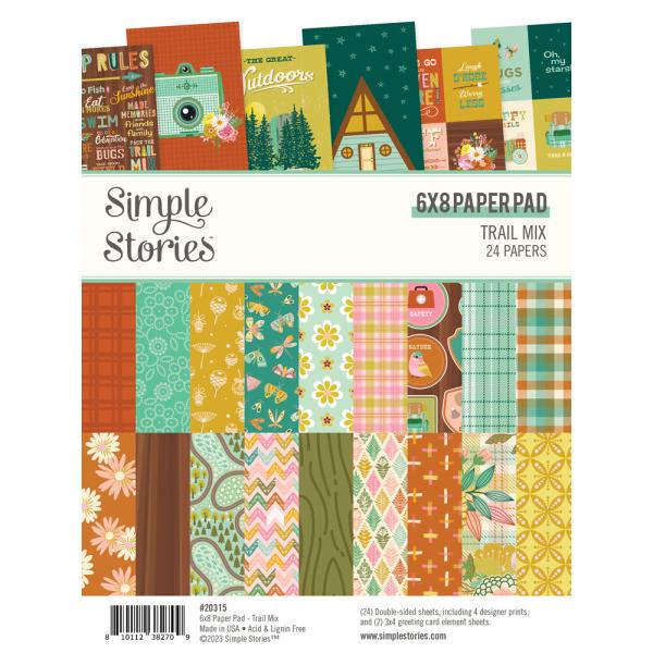 Simple Stories - Designpapier "Trail Mix" Paper Pack 6x8 Inch - 24 Bogen