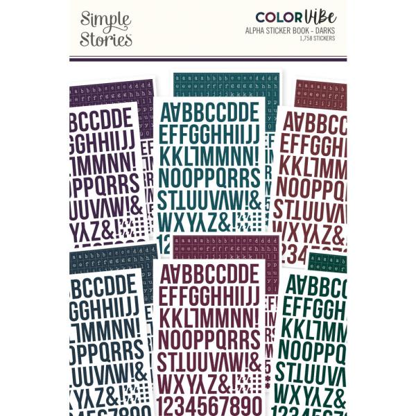 Simple Stories - Aufkleber "Color Vibe Darks Alphabet" Sticker Book