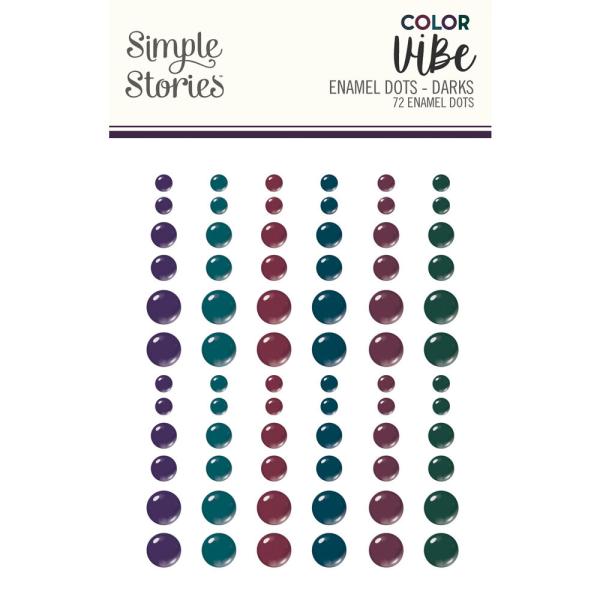 Simple Stories - Enamel Dots "Color Vibe Darks" 72 Stück 