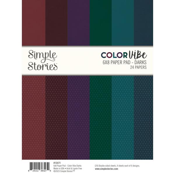 Simple Stories - Designpapier "Color Vibe Darks" Paper Pack 6x8 Inch - 24 Bogen