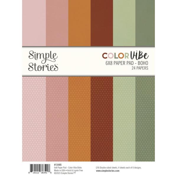 Simple Stories - Designpapier "Color Vibe Boho" Paper Pack 6x8 Inch - 24 Bogen