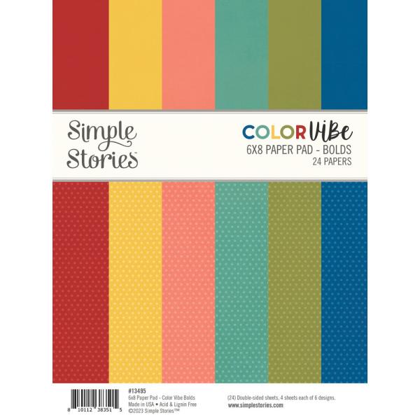 Simple Stories - Designpapier "Color Vibe Bolds" Paper Pack 6x8 Inch - 24 Bogen