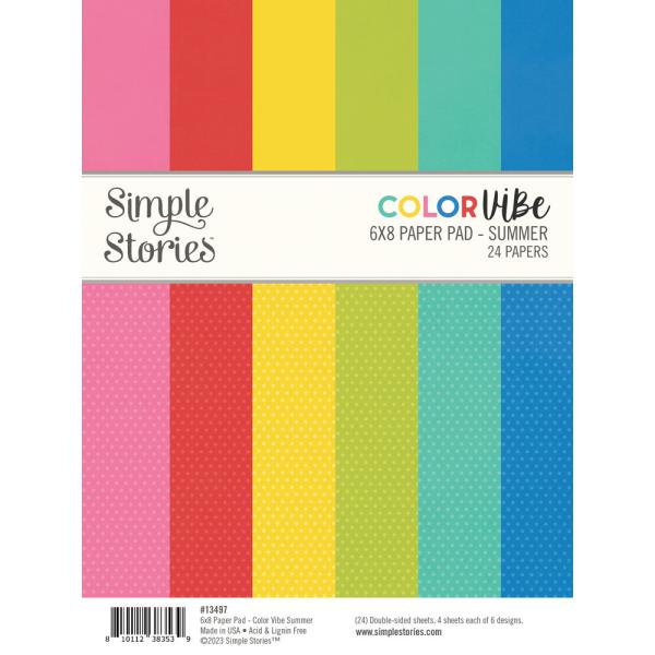 Simple Stories - Designpapier "Color Vibe Summer" Paper Pack 6x8 Inch - 24 Bogen