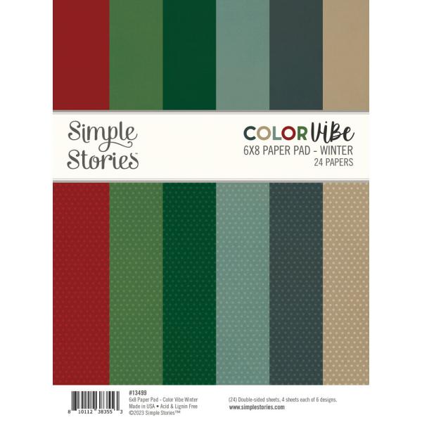 Simple Stories - Designpapier "Color Vibe Winter" Paper Pack 6x8 Inch - 24 Bogen