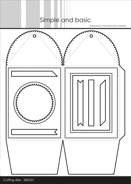 Simple and Basic - Stanzschablone 13,6x16,4 cm "Scalloped Giftbox High" Dies