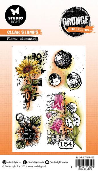 Studio Light - Stempelset "Flower Elements" Clear Stamps Grunge Collection