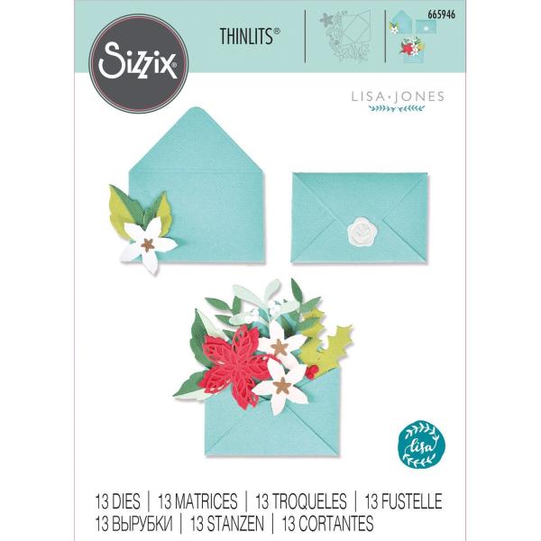 Sizzix - Stanzschablone "Festive Envelope" Thinlits Craft Dies by Lisa Jones