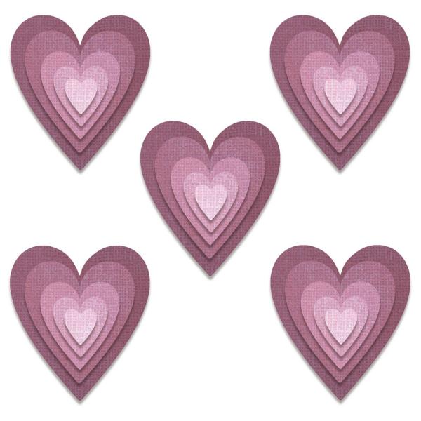 Sizzix - Stanzschablone "Stacked Tiles Hearts" Thinlits Craft Dies by Tim Holtz