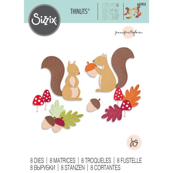 Sizzix - Stanzschablone "Harvest Squirrels" Thinlits Craft Dies by Jennifer Ogborn