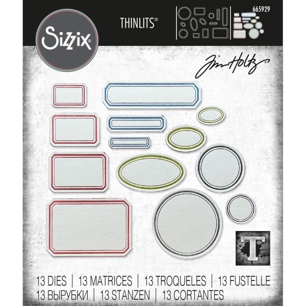 Sizzix - Stanzschablone "Vintage Labels" Thinlits Craft Dies by Tim Holtz