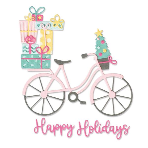 Sizzix - Stanzschablone "Bike with Gifts" Thinlits Craft Dies by Olivia Rose