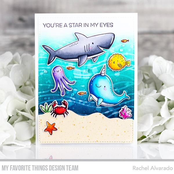 My Favorite Things - Gummistempel "Ocean Currents" 6x6" Background Rubber Stamp